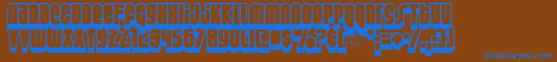 フォントWeltron2001 – 茶色の背景に青い文字