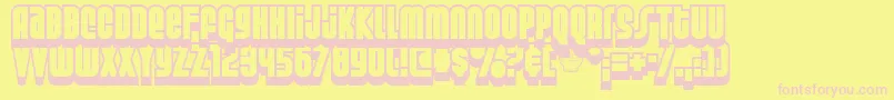 Weltron2001-fontti – vaaleanpunaiset fontit keltaisella taustalla