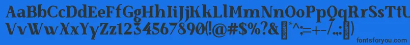 SenzabellaExtrabold-Schriftart – Schwarze Schriften auf blauem Hintergrund