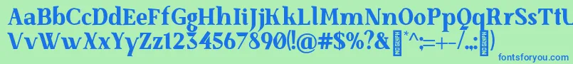 SenzabellaExtrabold Font – Blue Fonts on Green Background