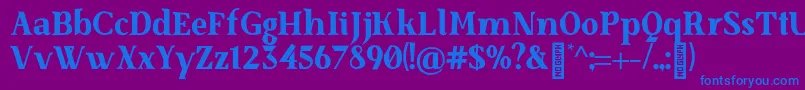 SenzabellaExtrabold Font – Blue Fonts on Purple Background