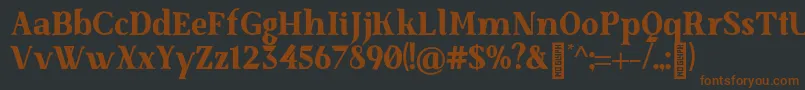 Шрифт SenzabellaExtrabold – коричневые шрифты на чёрном фоне