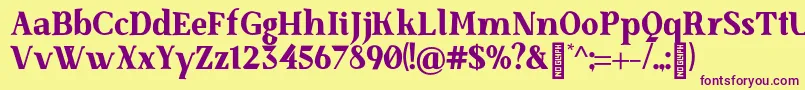 SenzabellaExtrabold Font – Purple Fonts on Yellow Background