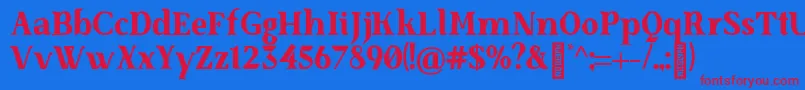 SenzabellaExtrabold Font – Red Fonts on Blue Background