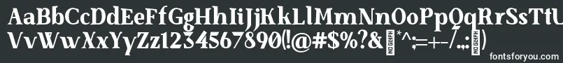 SenzabellaExtrabold-fontti – valkoiset fontit mustalla taustalla