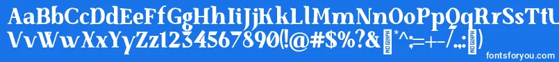 Шрифт SenzabellaExtrabold – белые шрифты на синем фоне