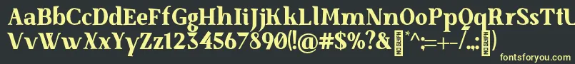 SenzabellaExtrabold Font – Yellow Fonts on Black Background