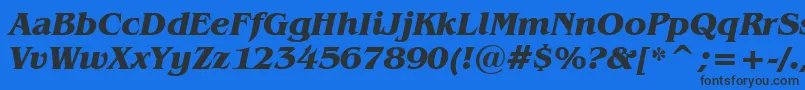 Шрифт BenguiatBoldItalicBt – чёрные шрифты на синем фоне