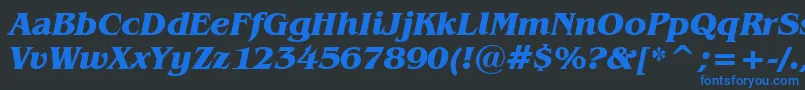 BenguiatBoldItalicBt Font – Blue Fonts on Black Background