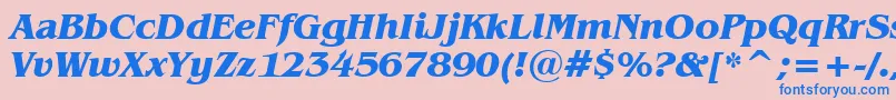 BenguiatBoldItalicBt Font – Blue Fonts on Pink Background