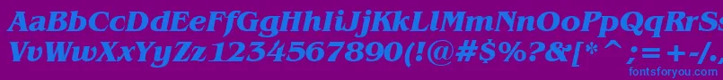 BenguiatBoldItalicBt Font – Blue Fonts on Purple Background