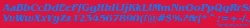 BenguiatBoldItalicBt Font – Blue Fonts on Red Background