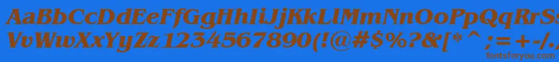 BenguiatBoldItalicBt Font – Brown Fonts on Blue Background