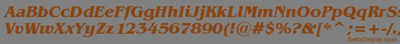BenguiatBoldItalicBt Font – Brown Fonts on Gray Background