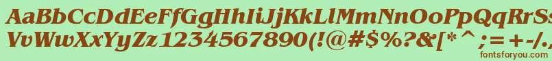 BenguiatBoldItalicBt Font – Brown Fonts on Green Background
