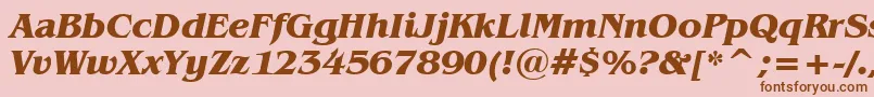 BenguiatBoldItalicBt Font – Brown Fonts on Pink Background