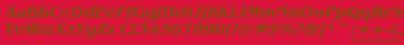 BenguiatBoldItalicBt Font – Brown Fonts on Red Background