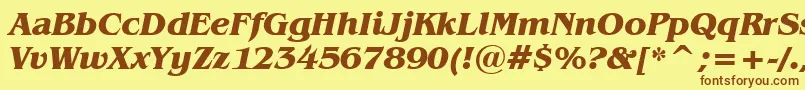 BenguiatBoldItalicBt Font – Brown Fonts on Yellow Background