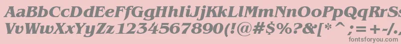 BenguiatBoldItalicBt Font – Gray Fonts on Pink Background
