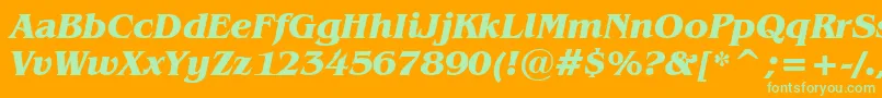 BenguiatBoldItalicBt Font – Green Fonts on Orange Background