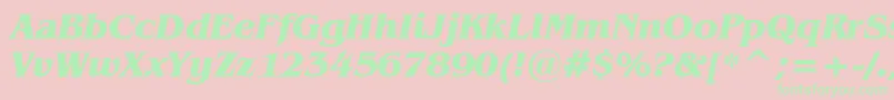 フォントBenguiatBoldItalicBt – ピンクの背景に緑の文字
