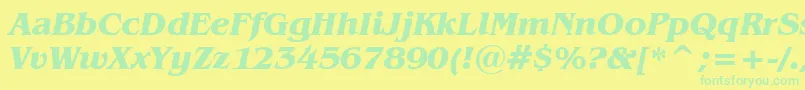 BenguiatBoldItalicBt Font – Green Fonts on Yellow Background