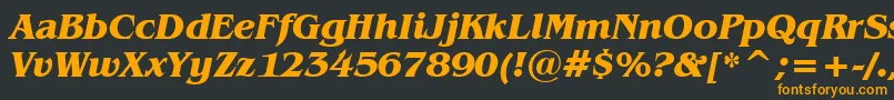 BenguiatBoldItalicBt Font – Orange Fonts on Black Background