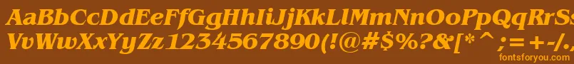 BenguiatBoldItalicBt Font – Orange Fonts on Brown Background