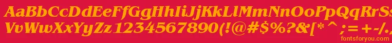 BenguiatBoldItalicBt Font – Orange Fonts on Red Background
