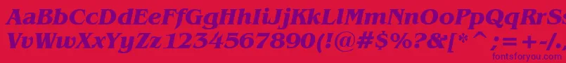BenguiatBoldItalicBt Font – Purple Fonts on Red Background