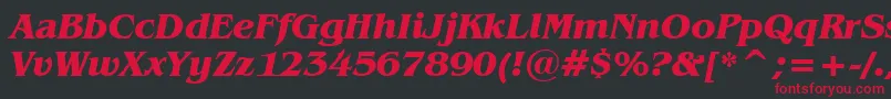 BenguiatBoldItalicBt Font – Red Fonts on Black Background