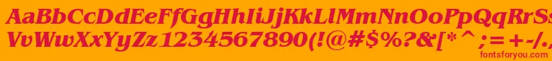 フォントBenguiatBoldItalicBt – オレンジの背景に赤い文字