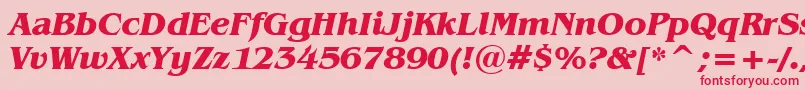 BenguiatBoldItalicBt Font – Red Fonts on Pink Background