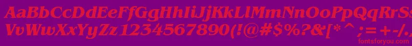 BenguiatBoldItalicBt Font – Red Fonts on Purple Background