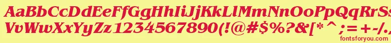 BenguiatBoldItalicBt Font – Red Fonts on Yellow Background