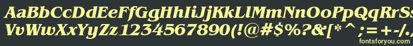 BenguiatBoldItalicBt Font – Yellow Fonts on Black Background