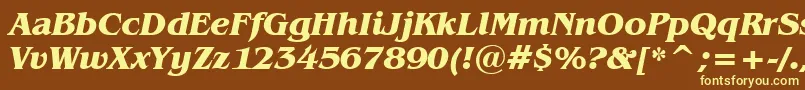 BenguiatBoldItalicBt Font – Yellow Fonts on Brown Background