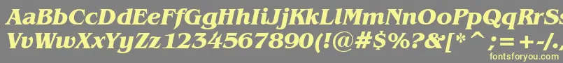 BenguiatBoldItalicBt Font – Yellow Fonts on Gray Background