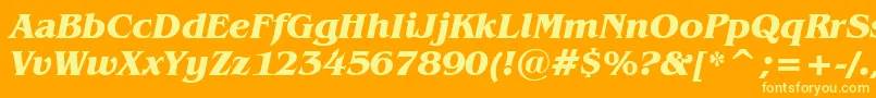 BenguiatBoldItalicBt Font – Yellow Fonts on Orange Background