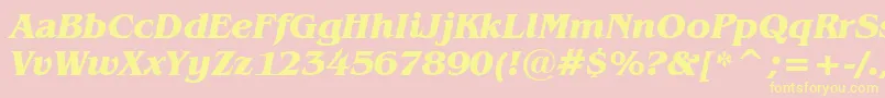 Шрифт BenguiatBoldItalicBt – жёлтые шрифты на розовом фоне