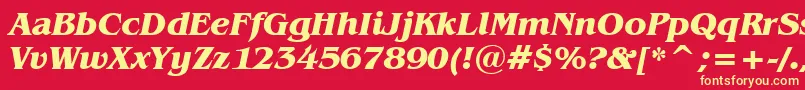 BenguiatBoldItalicBt Font – Yellow Fonts on Red Background