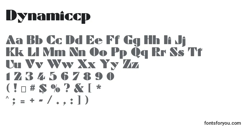 Fuente Dynamiccp - alfabeto, números, caracteres especiales