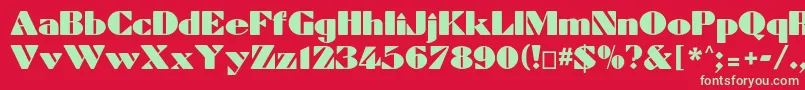 Dynamiccp-Schriftart – Grüne Schriften auf rotem Hintergrund