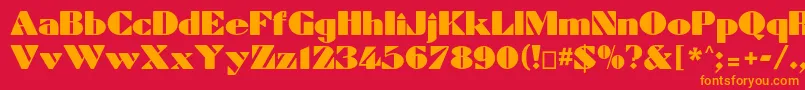 Dynamiccp Font – Orange Fonts on Red Background