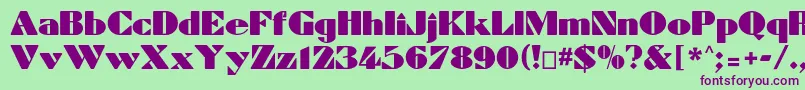 Dynamiccp-Schriftart – Violette Schriften auf grünem Hintergrund