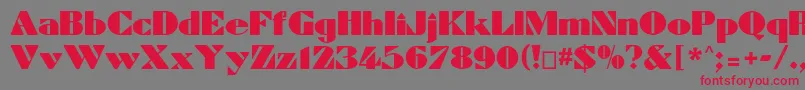 フォントDynamiccp – 赤い文字の灰色の背景