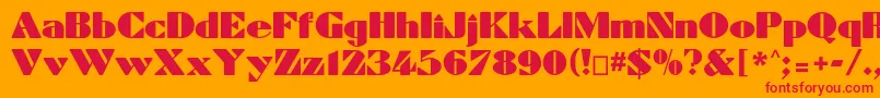 Dynamiccp-Schriftart – Rote Schriften auf orangefarbenem Hintergrund