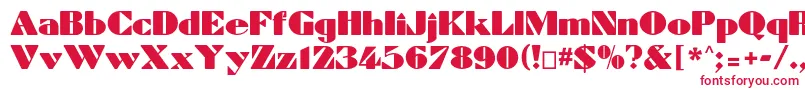 フォントDynamiccp – 白い背景に赤い文字