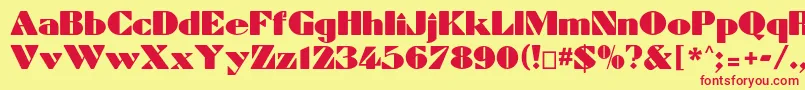 フォントDynamiccp – 赤い文字の黄色い背景