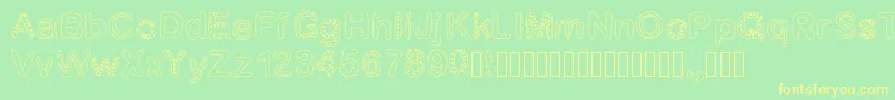 Beautiful Font – Yellow Fonts on Green Background